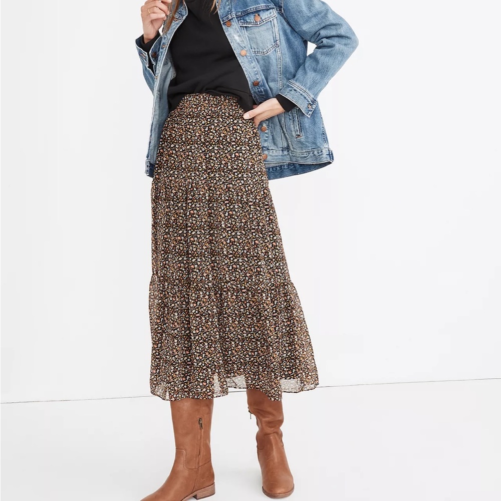 ISO Madewell (Re)sourced Georgette Tiered Maxi Skirt in Folktale Paisley